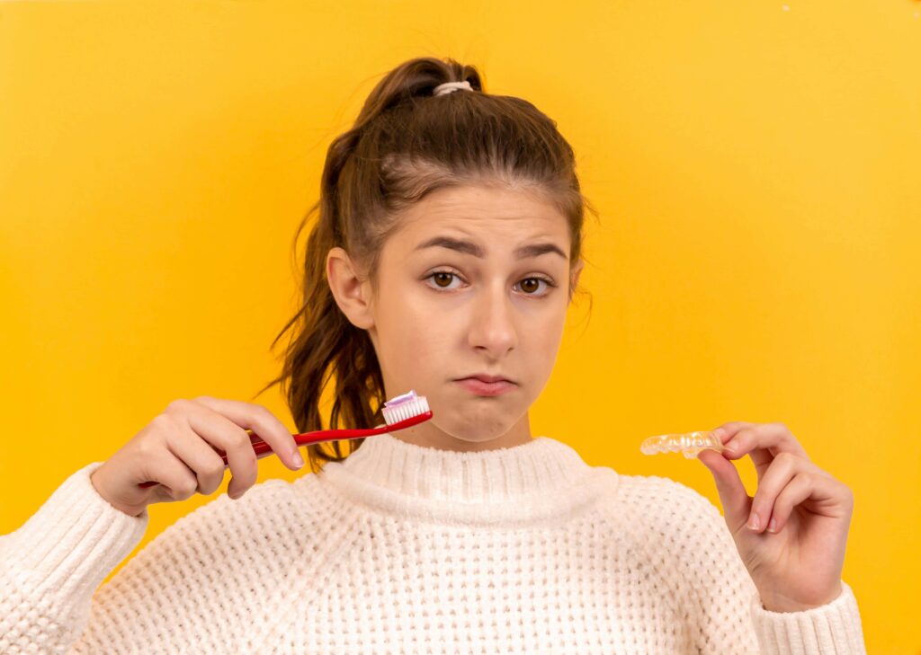 girl with retainer