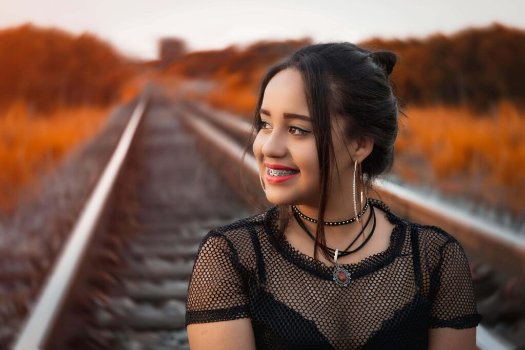 girl wearing braces